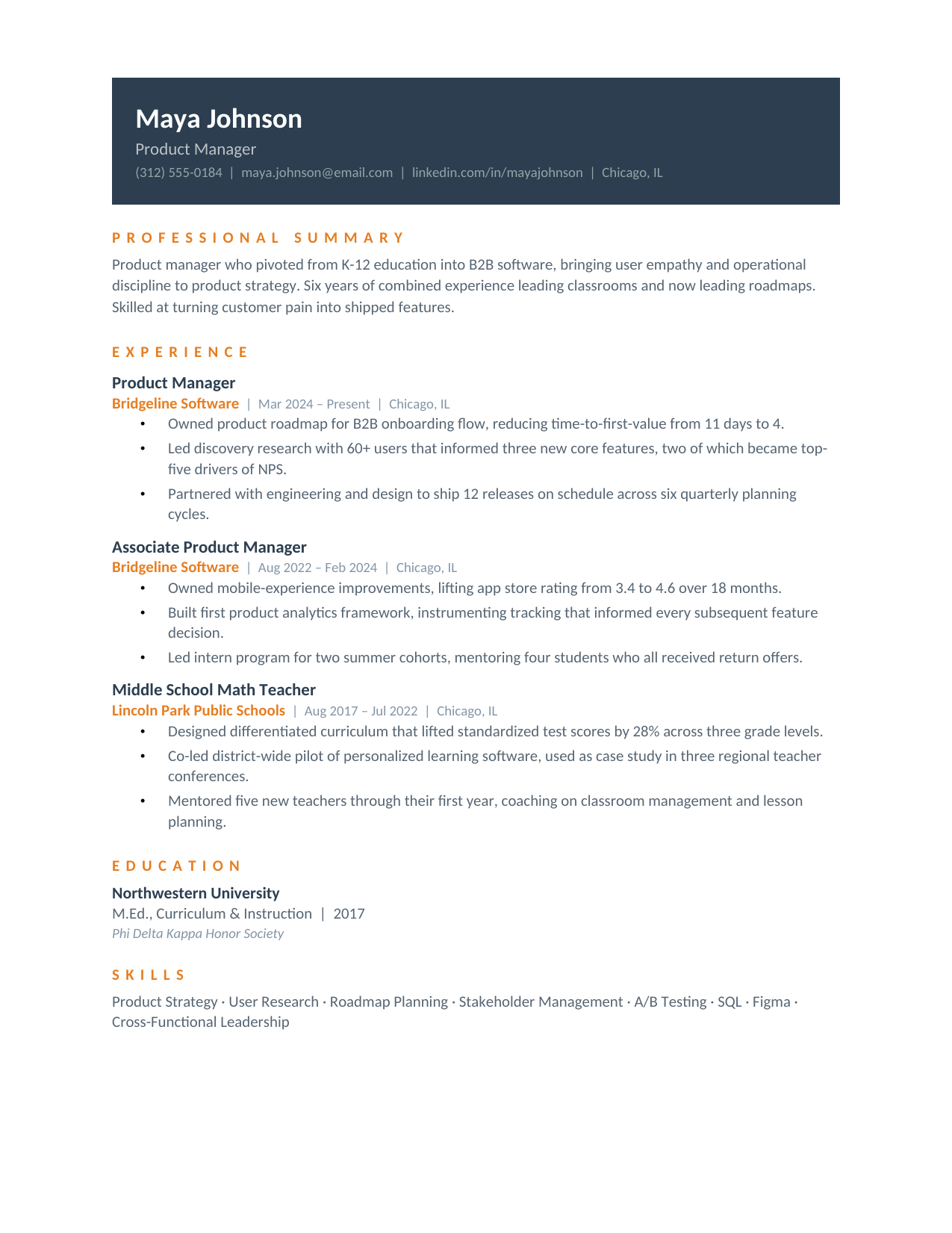 The Bold resume template