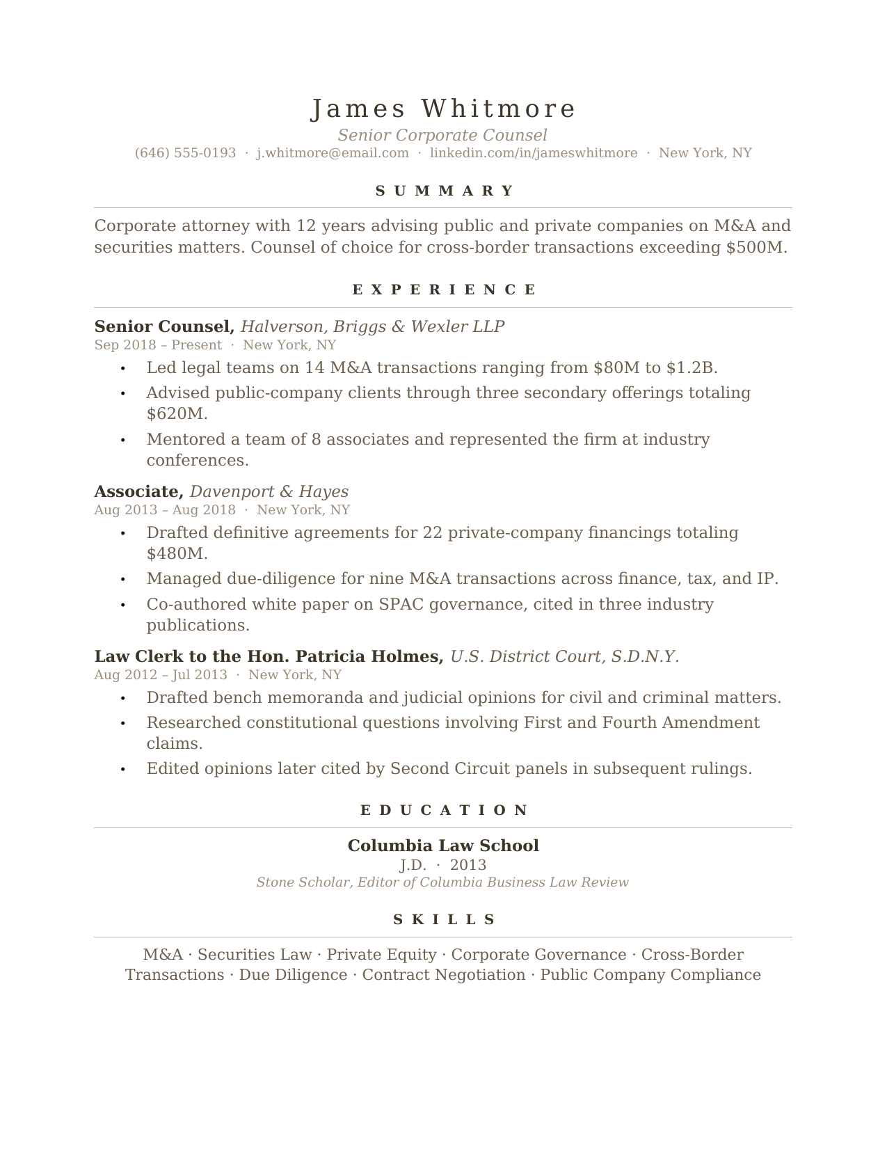 The Classic resume template