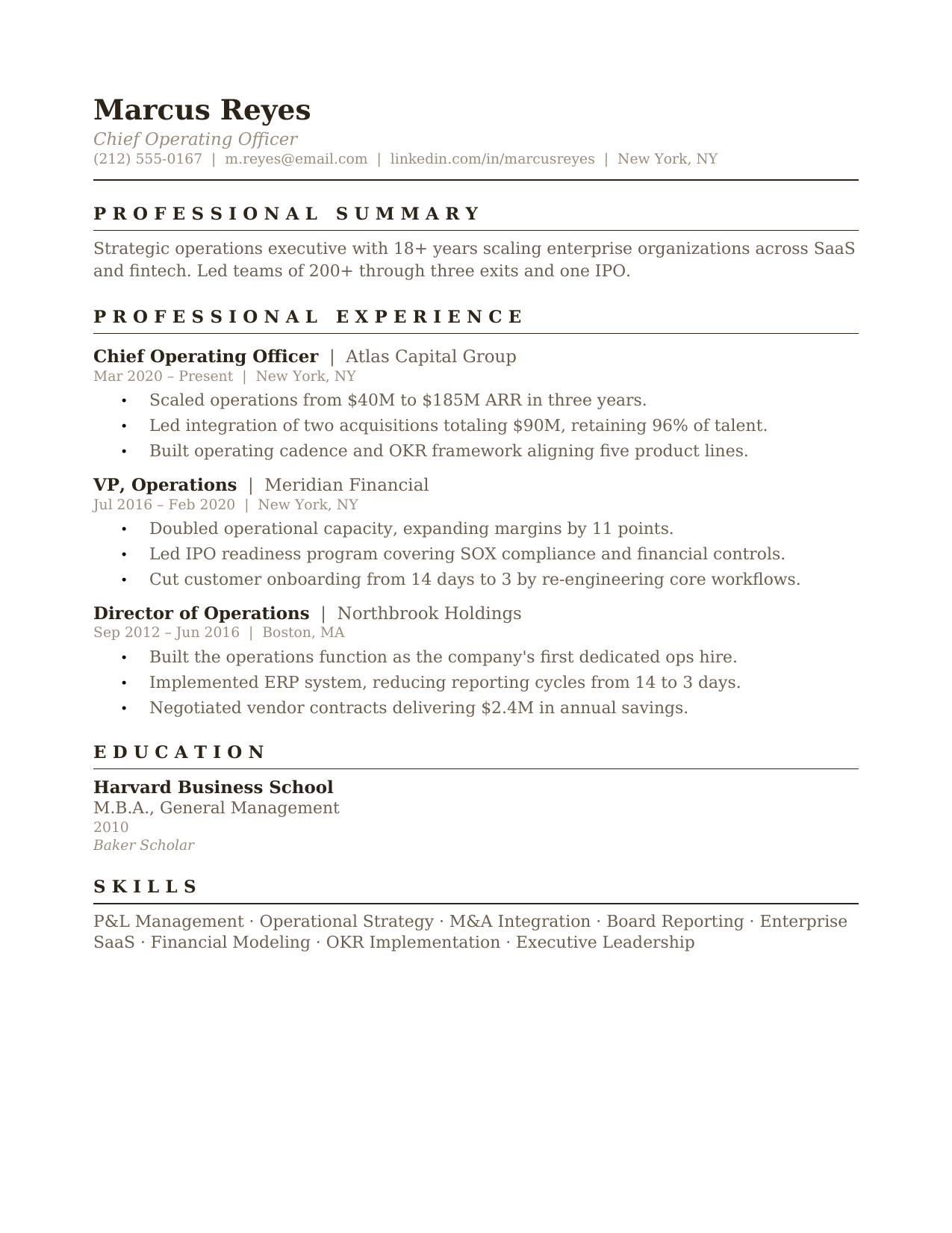 The Executive resume template