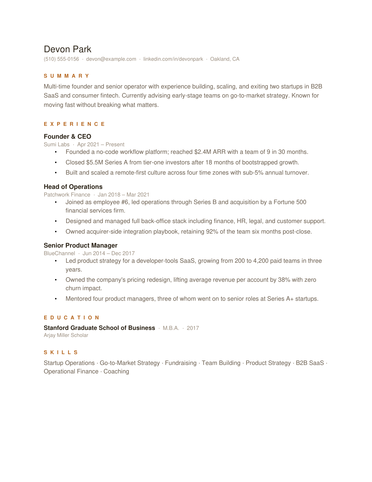 The Minimal resume template